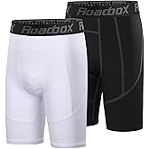 Roadbox Youth Boys Compression Shorts - Spandex Athletic Kids Running Compression Underwear for Basketball Baseball Soccer