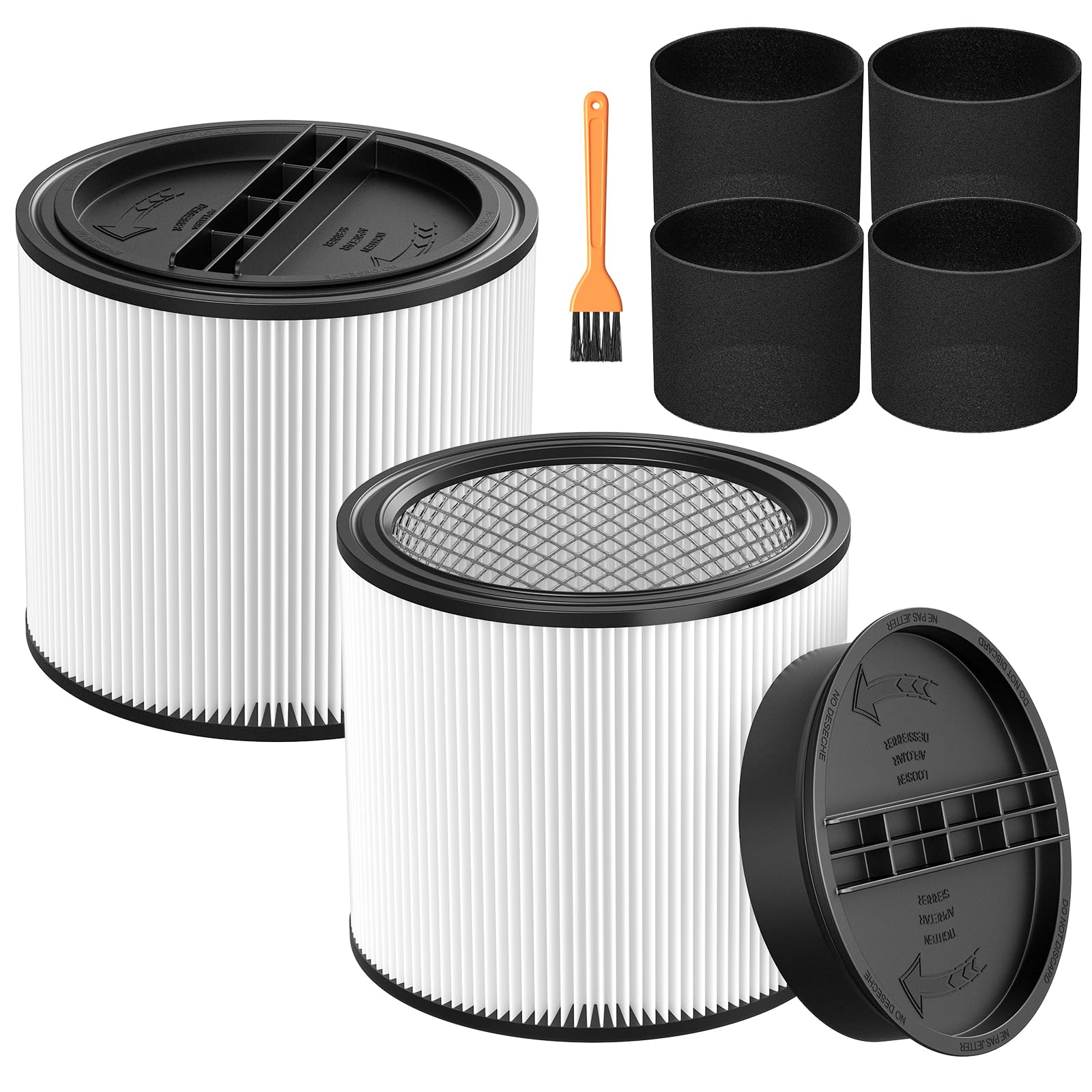 Photo 1 of 90304 Replacement Filter Kit Compatible with Shop Vac Cartridge Filter 90350 90304 90333 90585, Fits Most 5 Gallon and above Wet Dry Vacuum Cleaner (2+2+4+1)