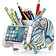 COOLBROS Elephant Pencil Holder With Phone Holder Desk Organizer Desktop Pen Pencil Mobile Phone Bracket Stand Storage Pot Ho