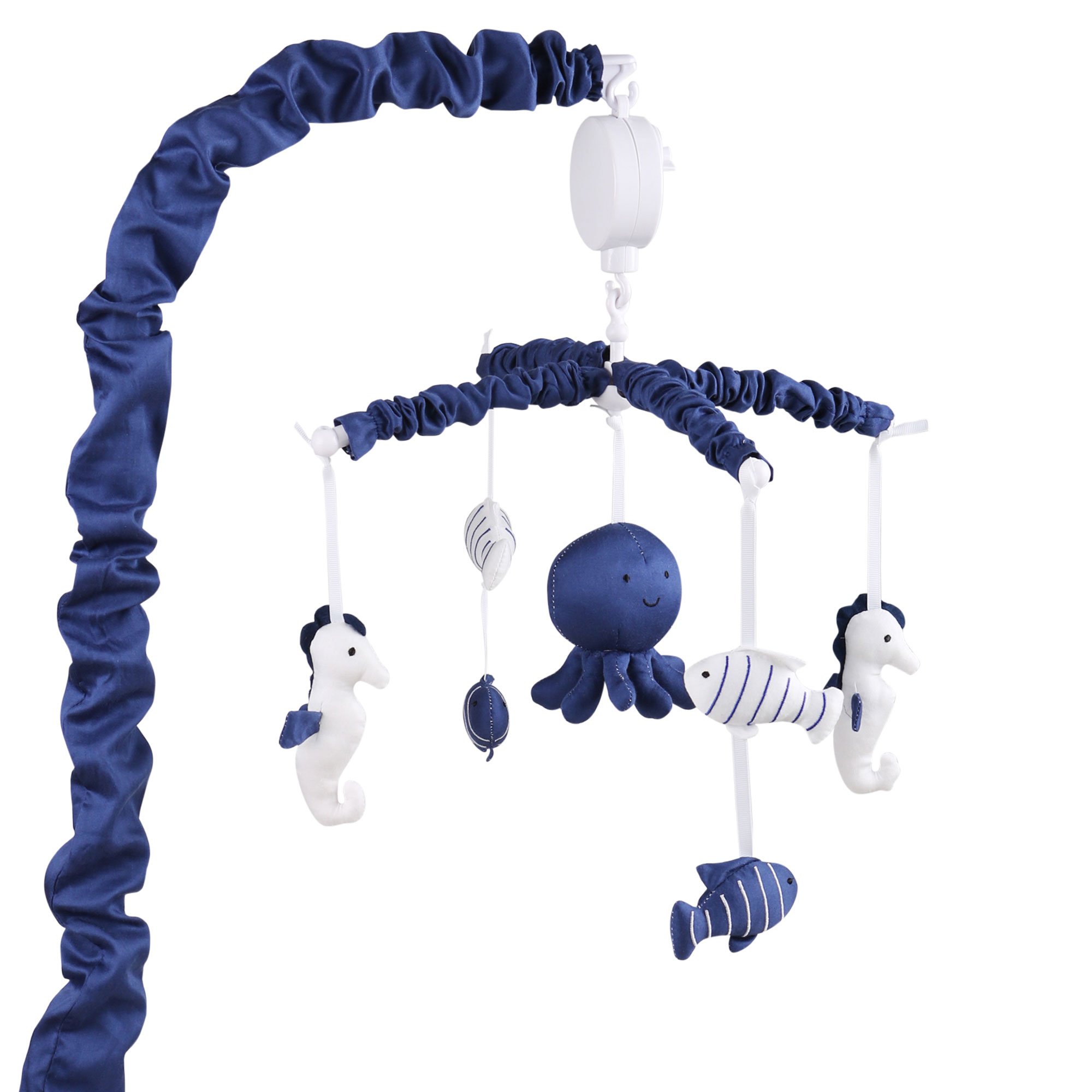 Amazon.com : Navy Blue Nautucal and Zig Zag Baby Crib