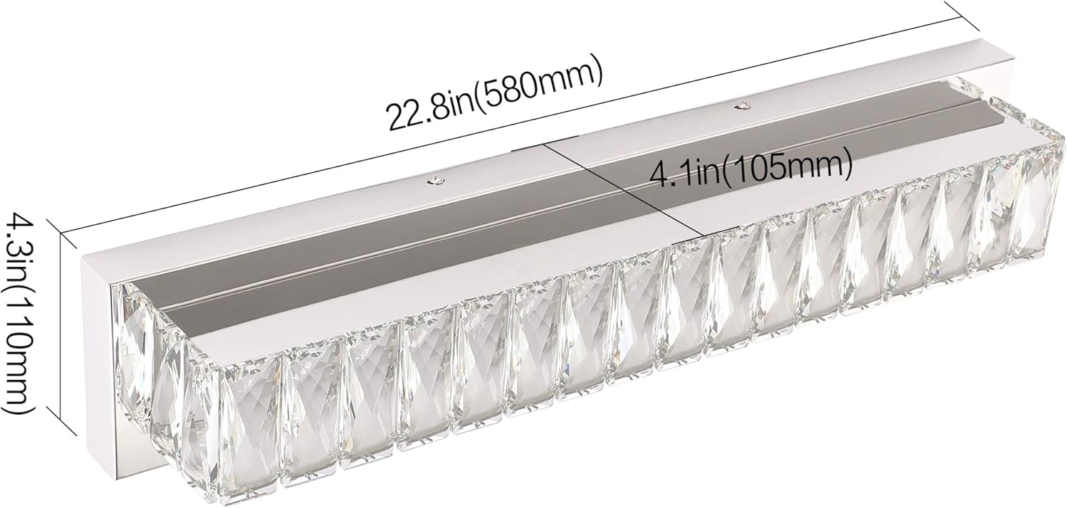 ZUZITO Crystal Bathroom Vanity Lighting Fixtures 7500 Modern LED Vanity Lights Over Mirror White Light - - 