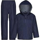 LONDON FOG boys Boys Waterproof Rain Suit for Kids Hooded Jacket and Splash Pants Set