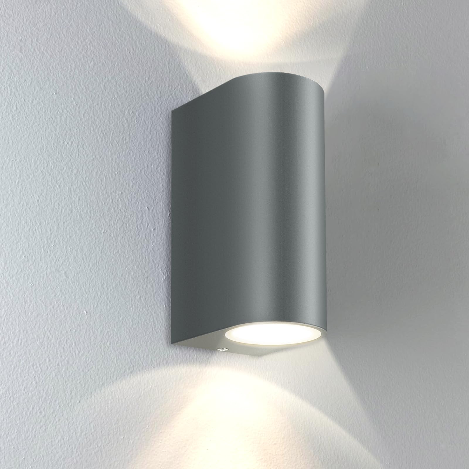 Kerry Outside Wall Lights, Outdoor Lights Main Powered, Up and Down Grey Anthracite Modern Lamp, Gu10 External Wall Sconce IP44 Garden Lighting, Wall Mounted Fixtures for Front Door, Porch, Patio — image 1