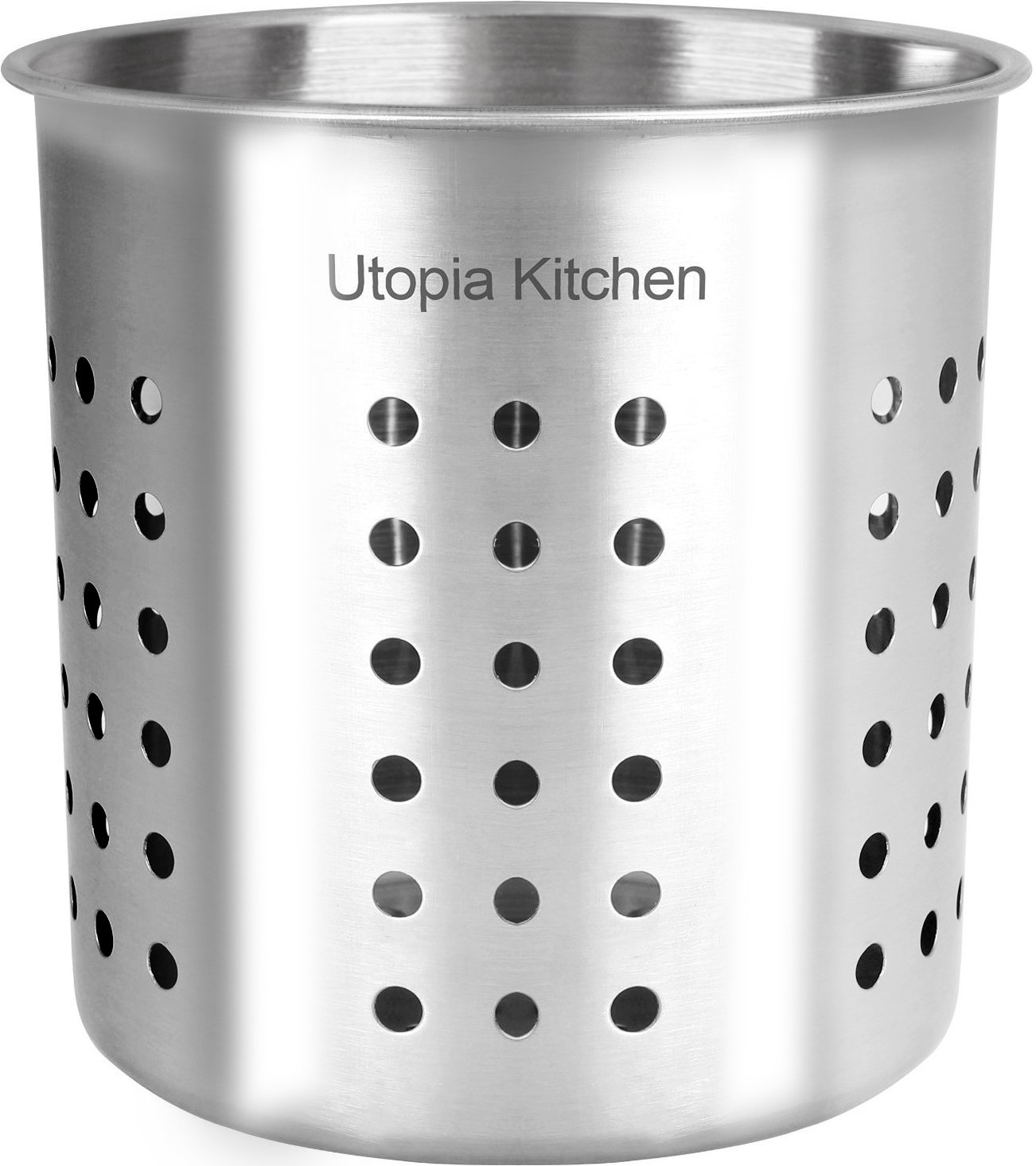 Kitchen Utensil Holder Container Flatware Caddy Brushed Stainless Steel
