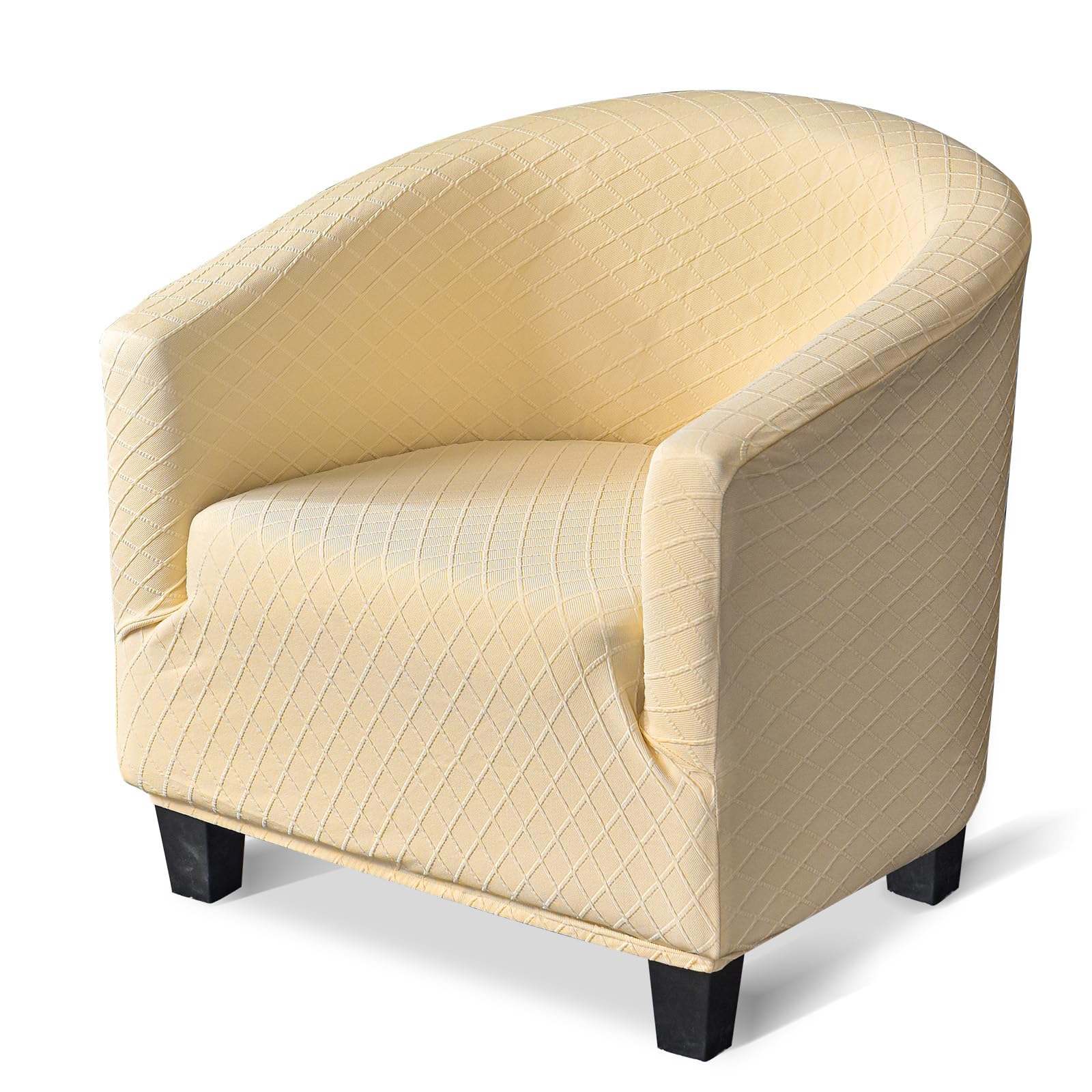 jianyana 2022 New Printed Tub Chair Covers 1 Piece, High Stretch Chair Covers, Durable Armchairs Slipcover, Club Chair Covers for Living Room/Hotel Reception/Bar Counter/Dining Room/Office, (Yellow)