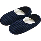 VAGUKU Mens Cozy Soft Sole Slipper Socks With Non Skid Bottoms, Warm Slipper Socks With Grippers For Men, Fuzzy House Slippers