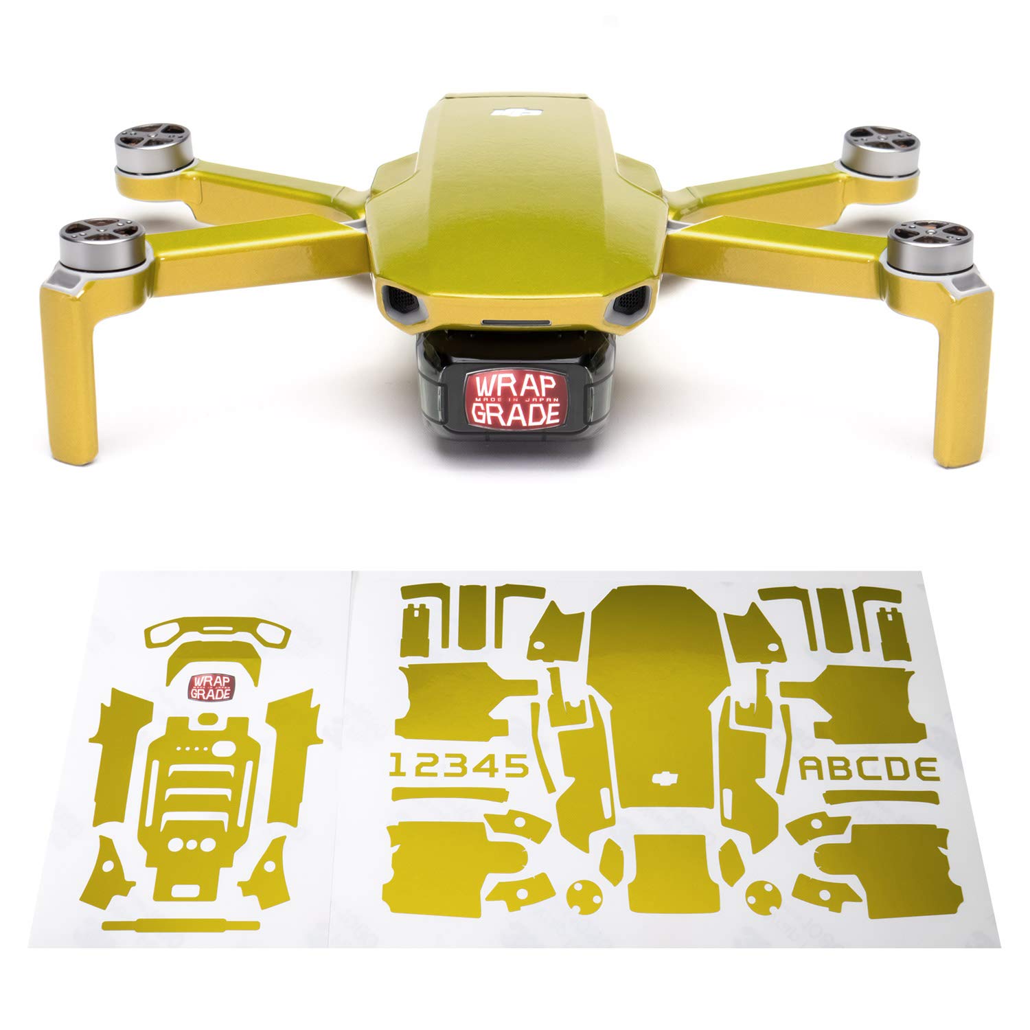 Wrapgrade Skin Sticker Set Compatible with DJI Mini 2 (LIMONCINO YELLOW)