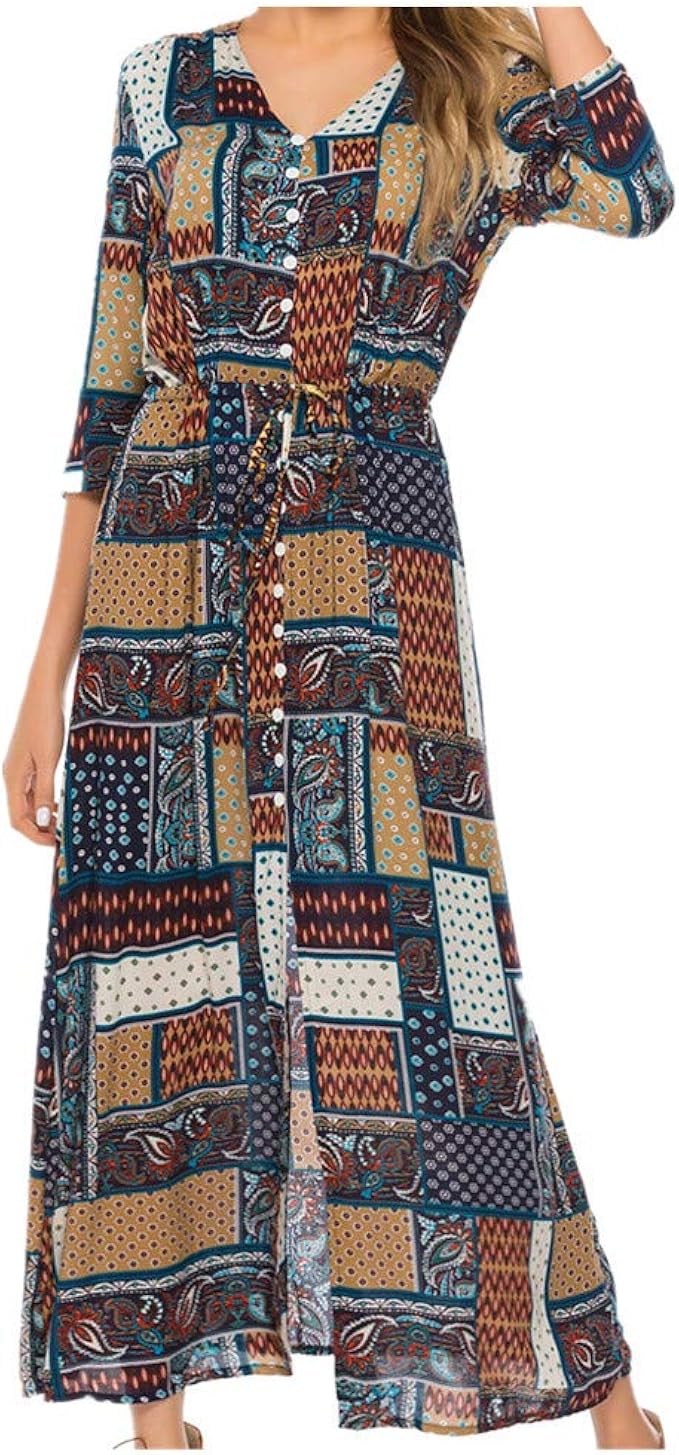 tribal print maxi dress