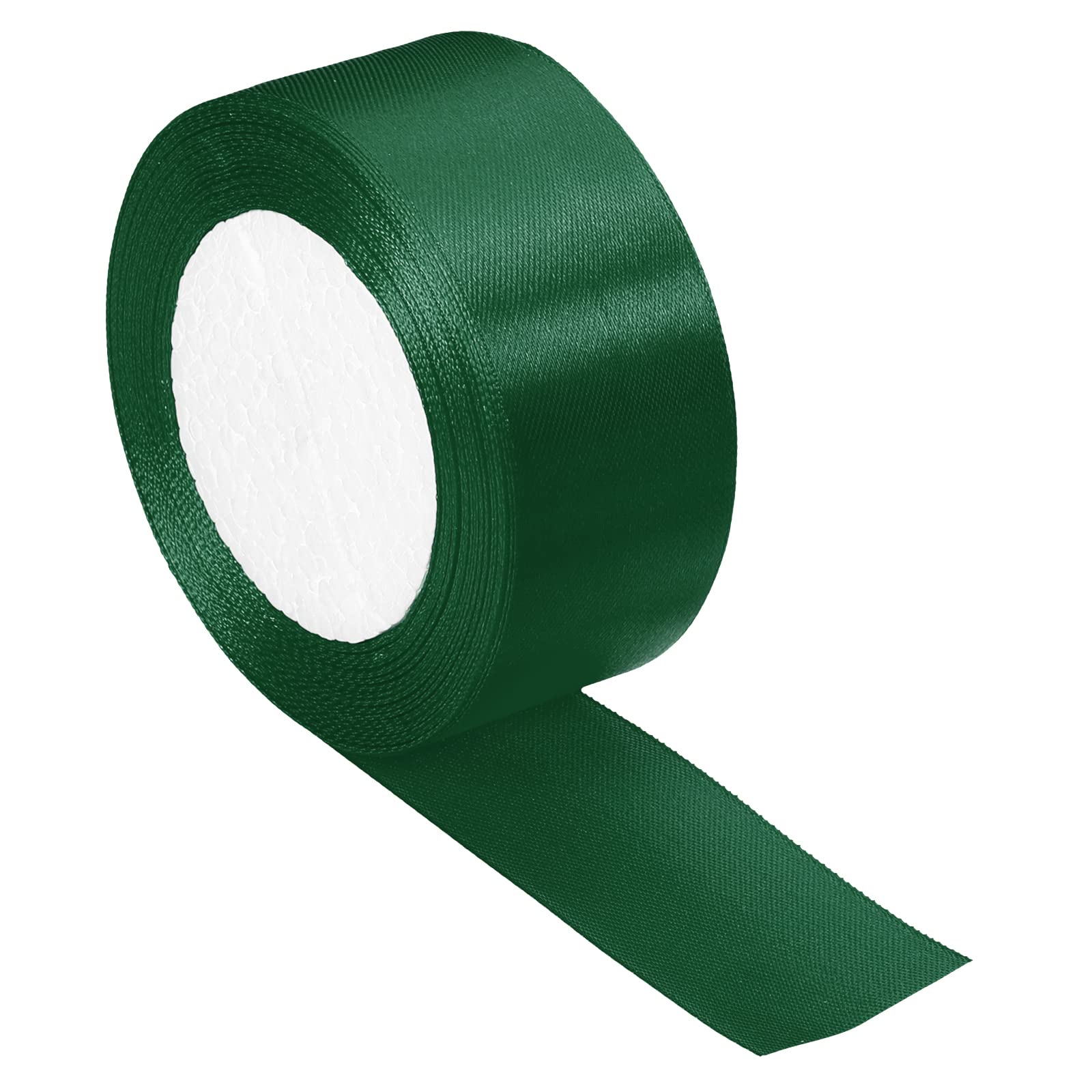 PATIKIL 1.5 Inch Wide 24 Yards Satin Ribbon, Single Side Solid Crafts Roll for Party Home DIY Wrapping Decoration, Dark Green