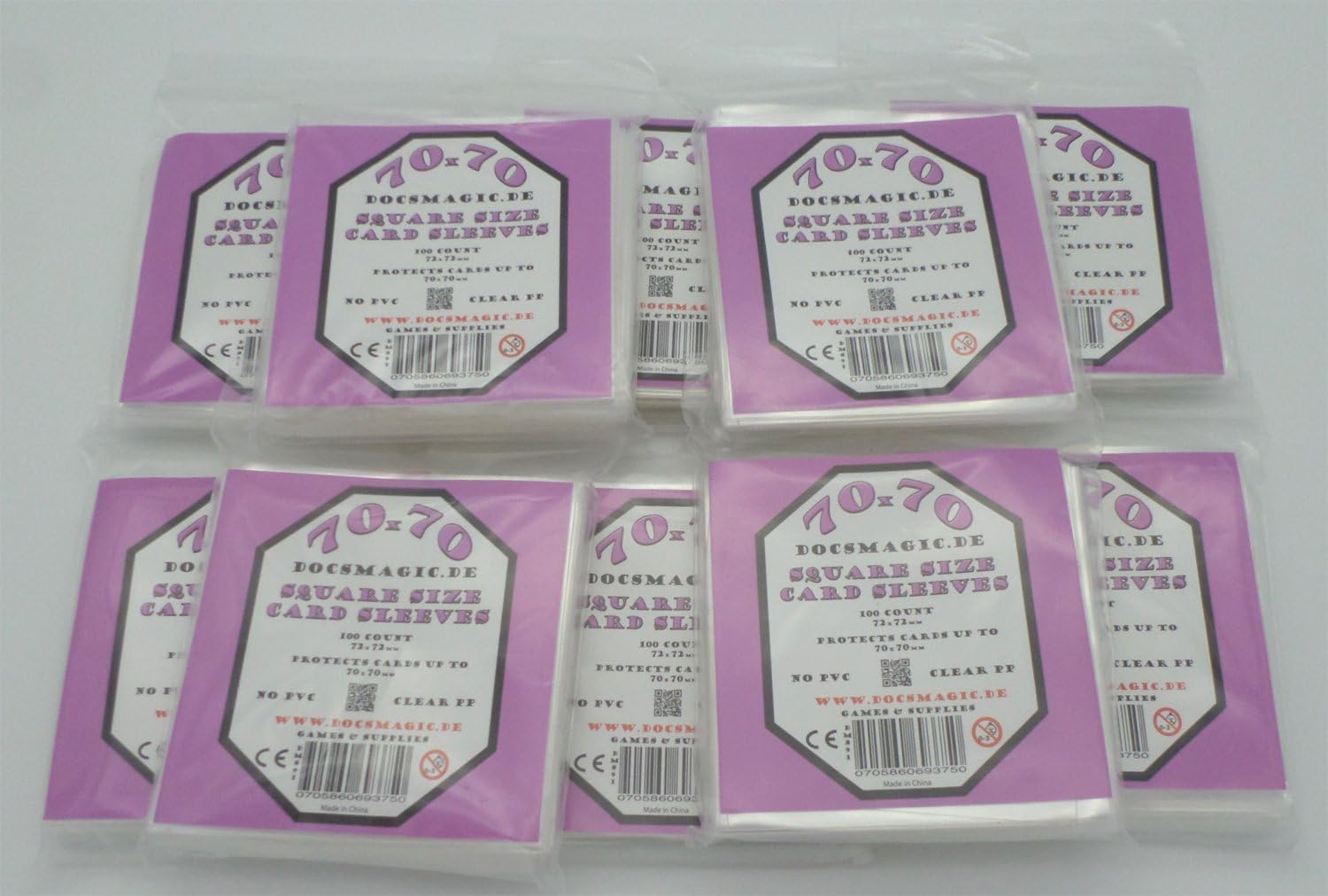 docsmagic.de 1.000 Small Square Board Game Sleeves - 70 x 70-72 x 72-10 Packs, Small Square - 72 x 72 mm