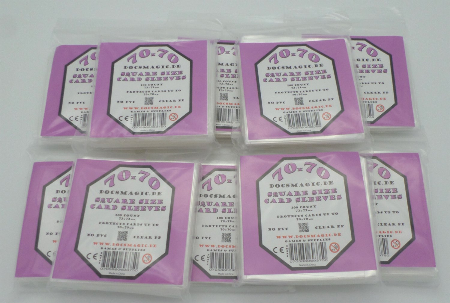 docsmagic.de 1.000 Small Square Board Game Sleeves - 70 x 70-72 x 72-10 Packs