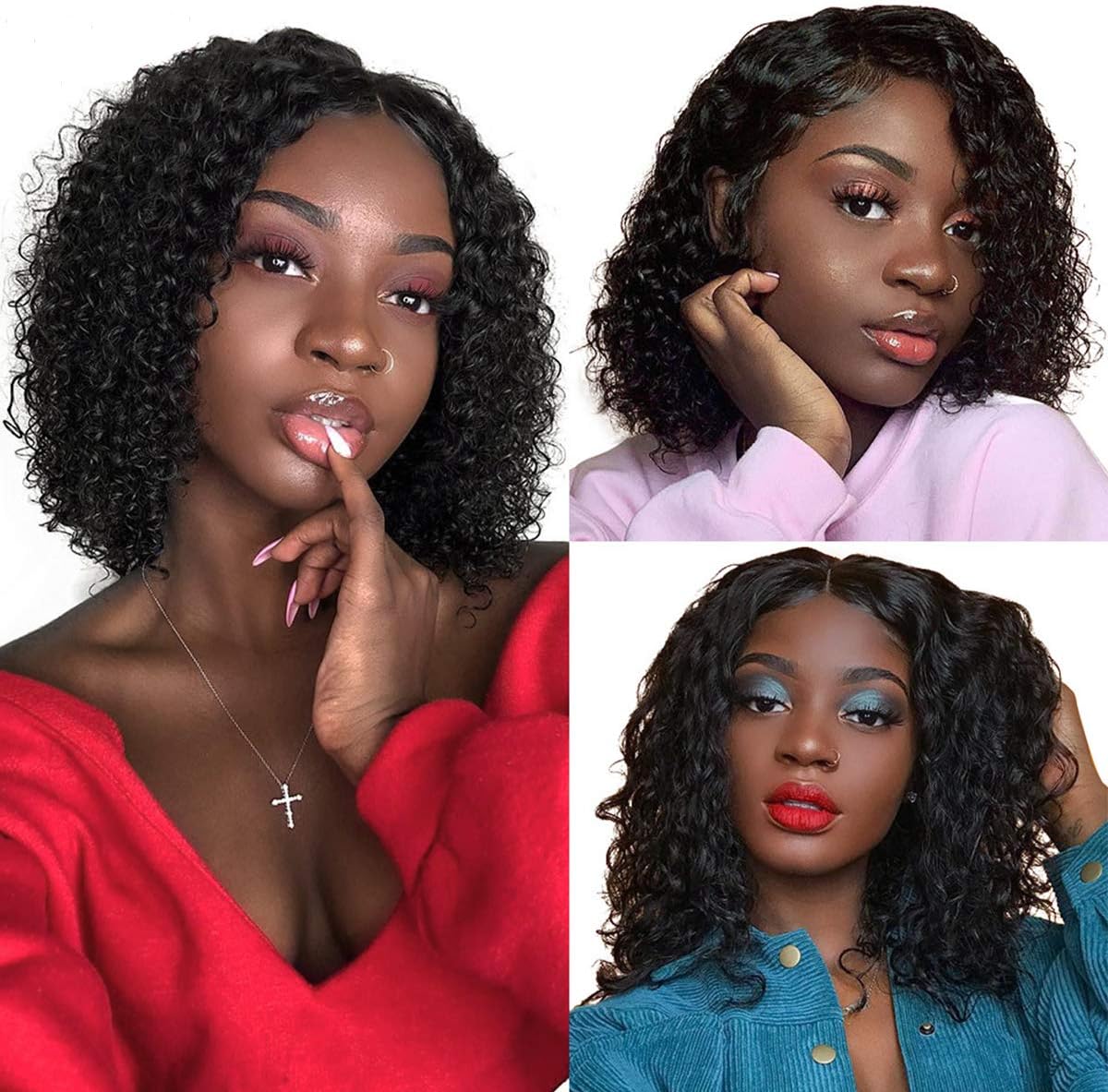 Kreesi Water Wave Human Hair Lace Front Wigs 150% density Pre Plucked Hairline Glueless Virgin Brazilian Water Curly Human Hair Lace Front Wigs for Black Women with Baby Hair …