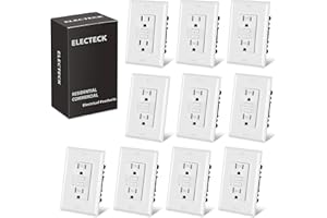 ELECTECK 10 Pack GFCI Outlets 15 Amp, Tamper Resistant (TR), Decor GFI Receptacles with LED Indicator, Ground Fault Circuit I