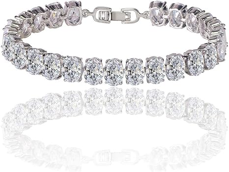 Amazon Co Jp 銅ジルコンがちりばめられたダイヤモンドの女性のブレスレット銀メッキの女性のブレスレット 男性のブレスレット ホーム キッチン