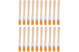 HARFINGTON 20pcs Paint Brushes 0.5" Paint Brush Nylon Flat Wall Paint Brush Soft Bristle with Wood Handle for Painting DIY La