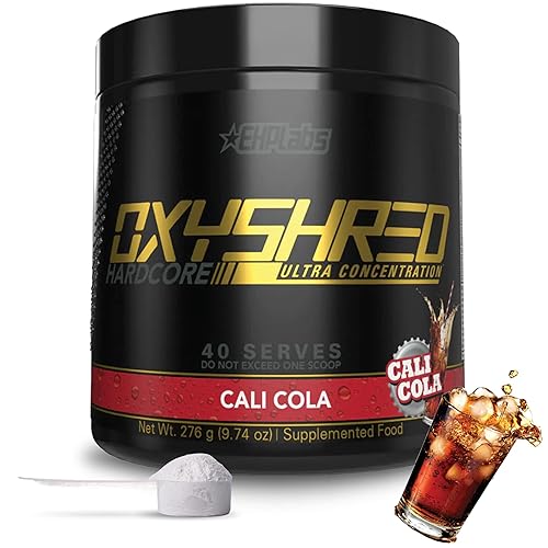 l-carnitine pre workout EHP Labs OxyShred Hardcore Super Dosed Pre Workout Powder - Preworkout  Powder with L Glutamine & Acetyl L Carnitine, Energy Boost Drink - 275mg of  Caffeine - Cali Cola, 40 Servings in Kenya