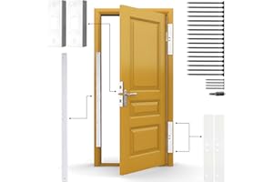 Armor Concepts Door Armor MAX Single Door Security Kit, Door Reinforcement Set for Jamb, Frame & Hinges, 5-Piece Door Lock Security, 30-Min Installation, Corrosion Proof, White
