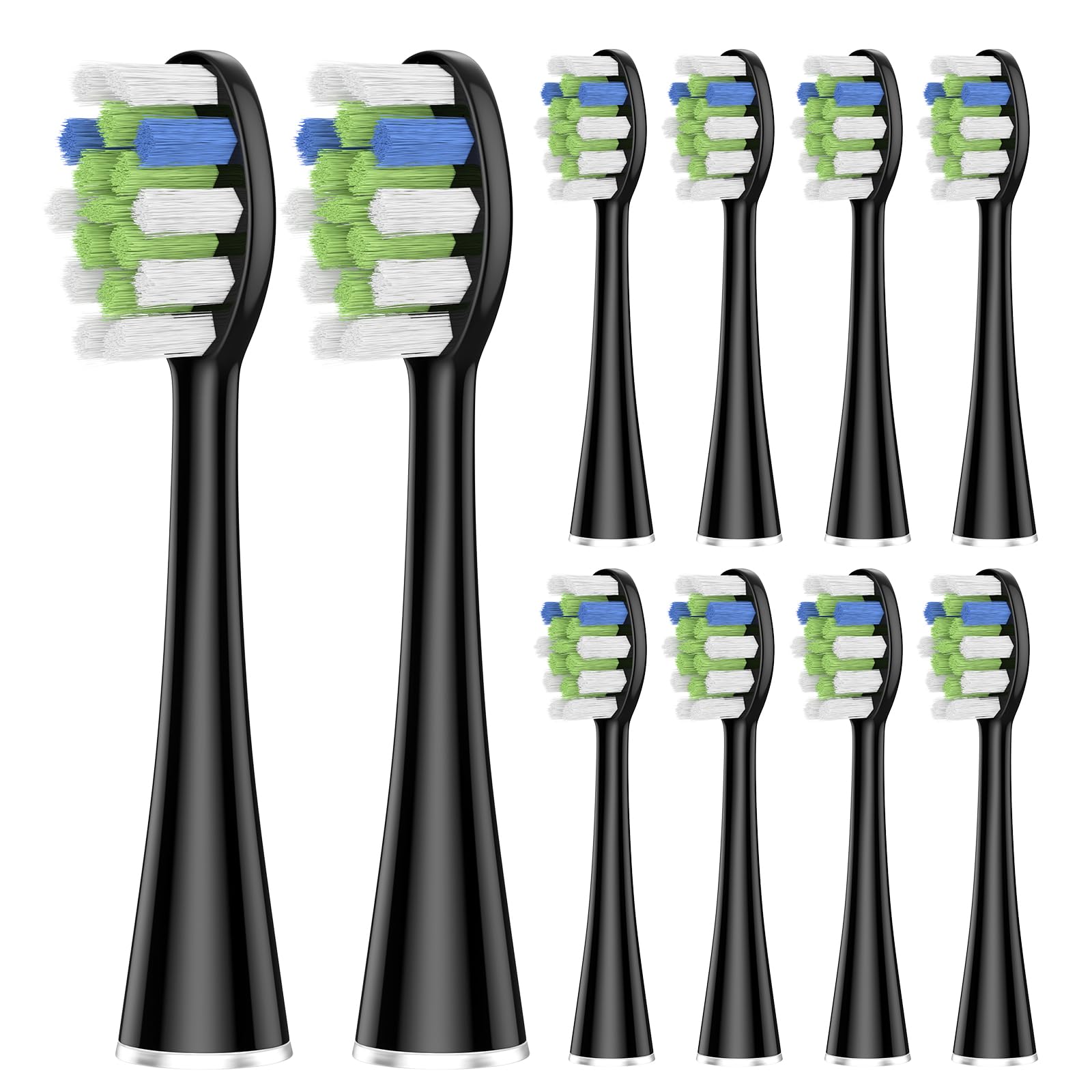 Photo 1 of Harobey Replacement Brush Heads 10 Pack Compatible with AquaSonic Black Series PRO, Vibe Series, Duo Series PRO Electric Toothbrush, Black