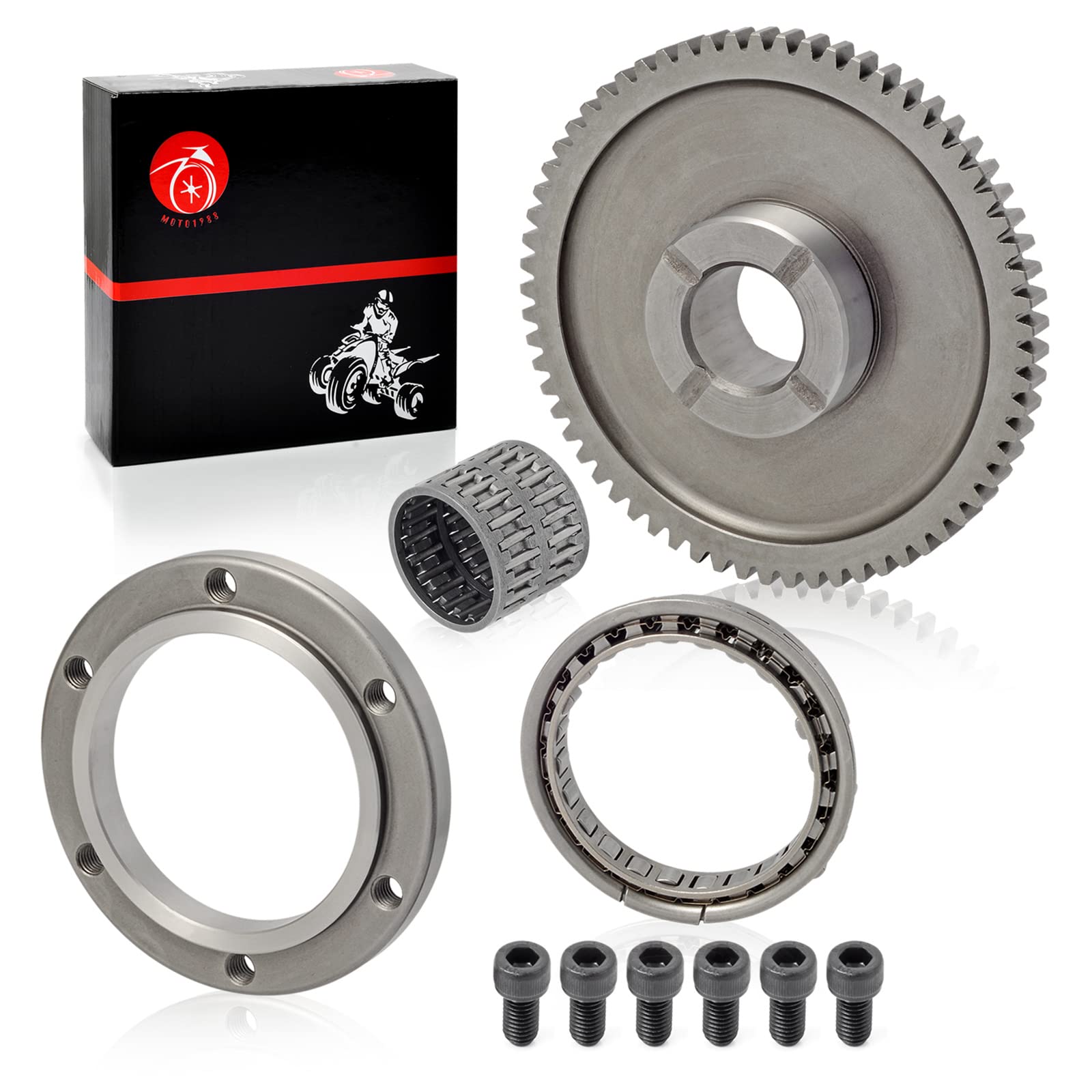 Photo 1 of Starter Clutch One Way Bearing Gear Idler Kit For YAMAHA Raptor Warrior 350 Big Bear 350 400 Kodiak 400 Moto 4 YFM350ER Wolverine 350 1UY-15590-01 1UY-15517-01