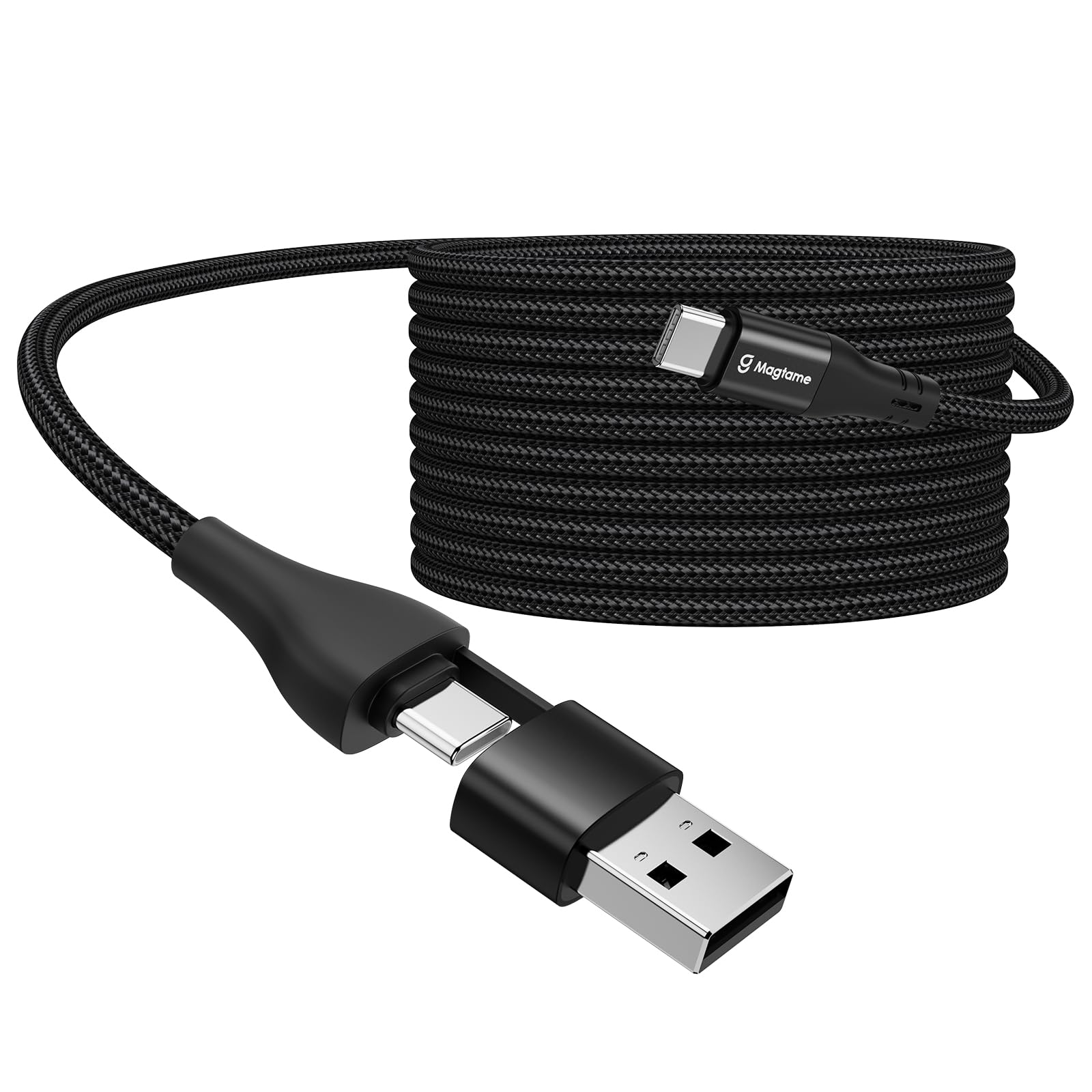 Photo 1 of Magtame USB C Cable, 5ft Magnetic USB A/C to USB C Cable 3.3ft, Coiled USB C Cord, Braided Nylon Type C Fast Charging Cable Compatible for Phone 15, Samsung Galaxy and Other USB C Device