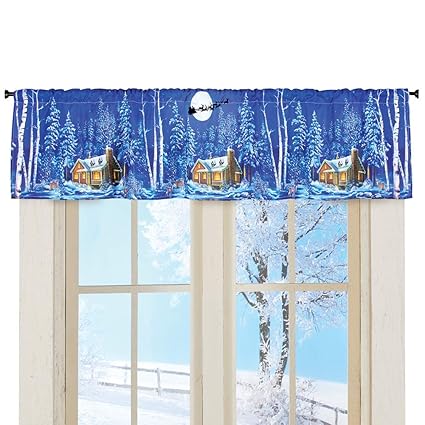 Amazon Com Cabin In The Woods Winter Scene With Flying Santa