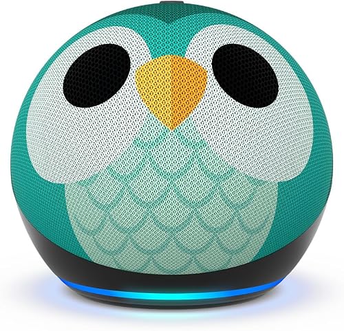 Amazon Echo Dot Kids (newest model), Designed for kids, with parental controls, Owl, with Alexa+ Early Access