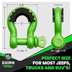 Rhino USA D Ring Shackles (2-Pack) - 41,850lb Break