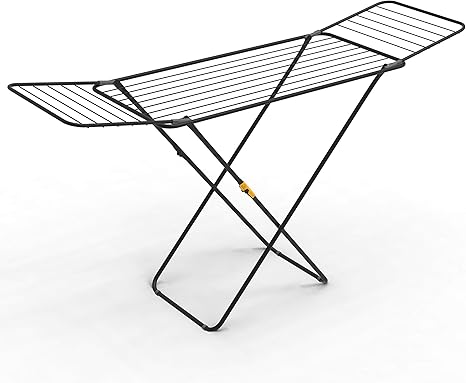 Meliconi Verticaal droogrek Maxi met lekbak en haken om op te hangen, kleur: Avio-blauw, aluminium, 60 m wasrek, wielen, 94 x 90 x 180 cm, gemaakt in Italië Meliconi Verticaal droogrek Maxi met lekbak en haken om op te hangen, kleur: Avio-blauw, aluminium, 60 m wasrek, wielen, 94 x 90 x 180 cm, gemaakt in Italië