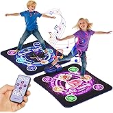 TooLion Double Dance Mat for Kids 3-12 - Dance Pad with Light-Up 12 Buttons,5 Game Modes,Touch-Sensitive & Built-in Music & Adjustable Volume,Christmas Birthday Gift for Boys Girls