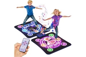 TooLion Double Dance Mat for Kids 3-12 - Dance Pad with Light-Up 12 Buttons,5 Game Modes,Touch-Sensitive & Built-in Music & Adjustable Volume,Christmas Birthday Gift for Boys Girls