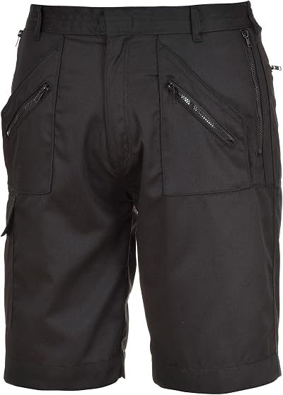 Portwest S889 Elasticated Action Workwear Safety Shorts Black L