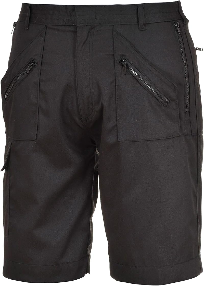 Portwest S889 Elasticated Action Workwear Safety Shorts Black L