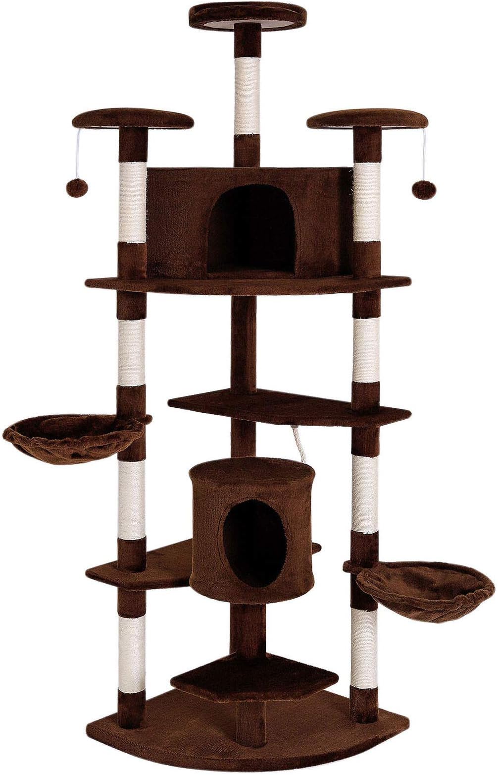 dibea Cat Tree Scratching Post, XX-Large, 200 cm, Brown