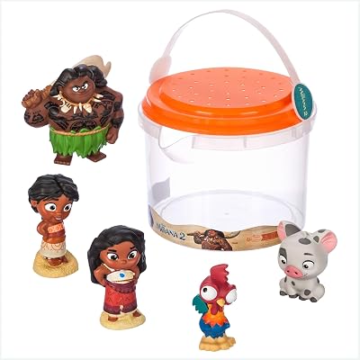 Disney Store Moana 2 Bath Toy Set 5 Pieces with Storage Bucket 6 Months+