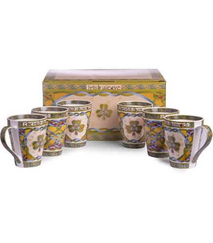 Royal Tara Lot De 2 Tasses En Porcelaine Anglaise Avec Motif Croix Celtique écossaise – Motif Nœuds Celtiques – 325 Ml