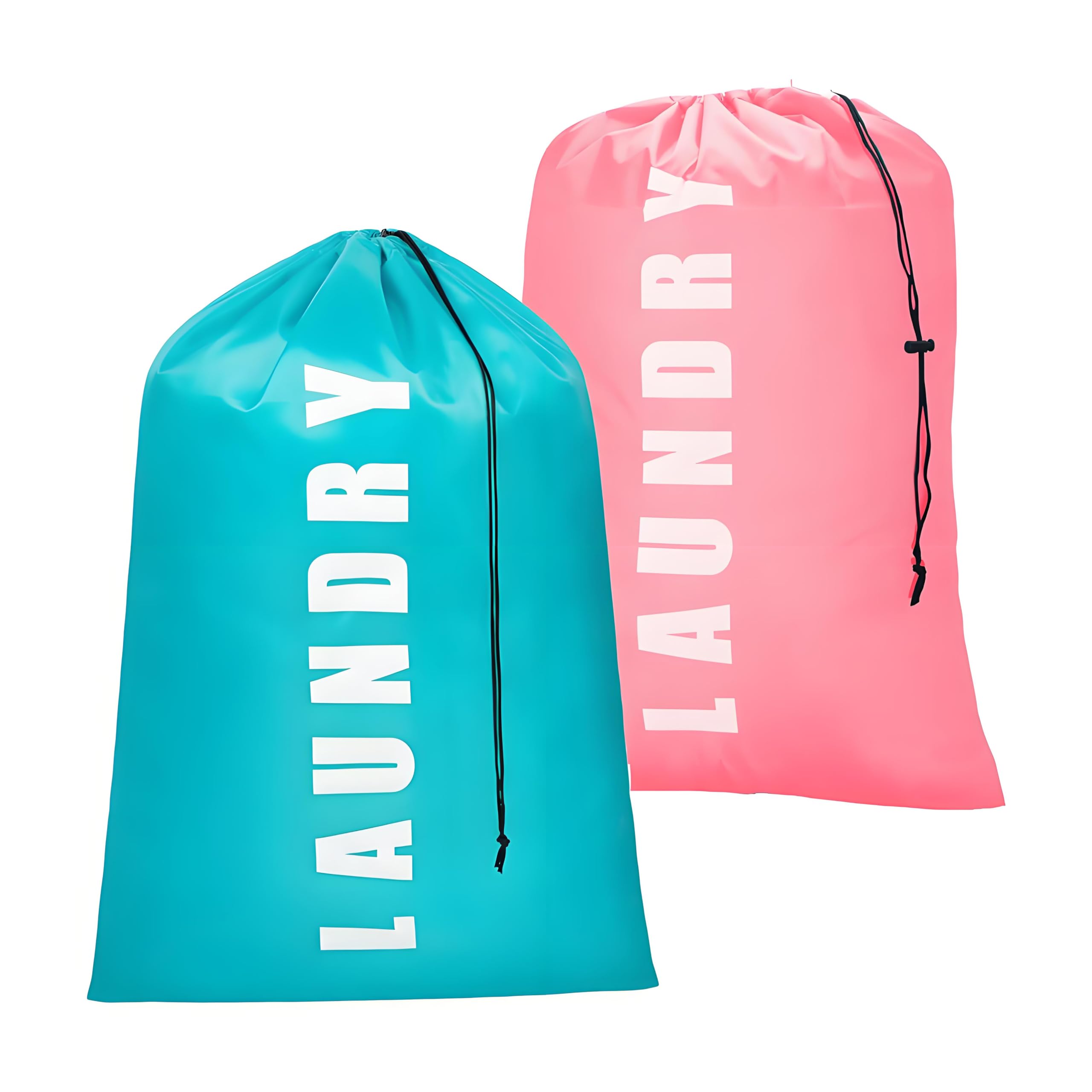 2 Pack Large Laundry Bags,24"" x 36"" Portable Travel Laundry Bag with Drawstring Cord,Travels Laundry Bags for Dirty Clothes, Ideal for Travel, Home, Dormitory