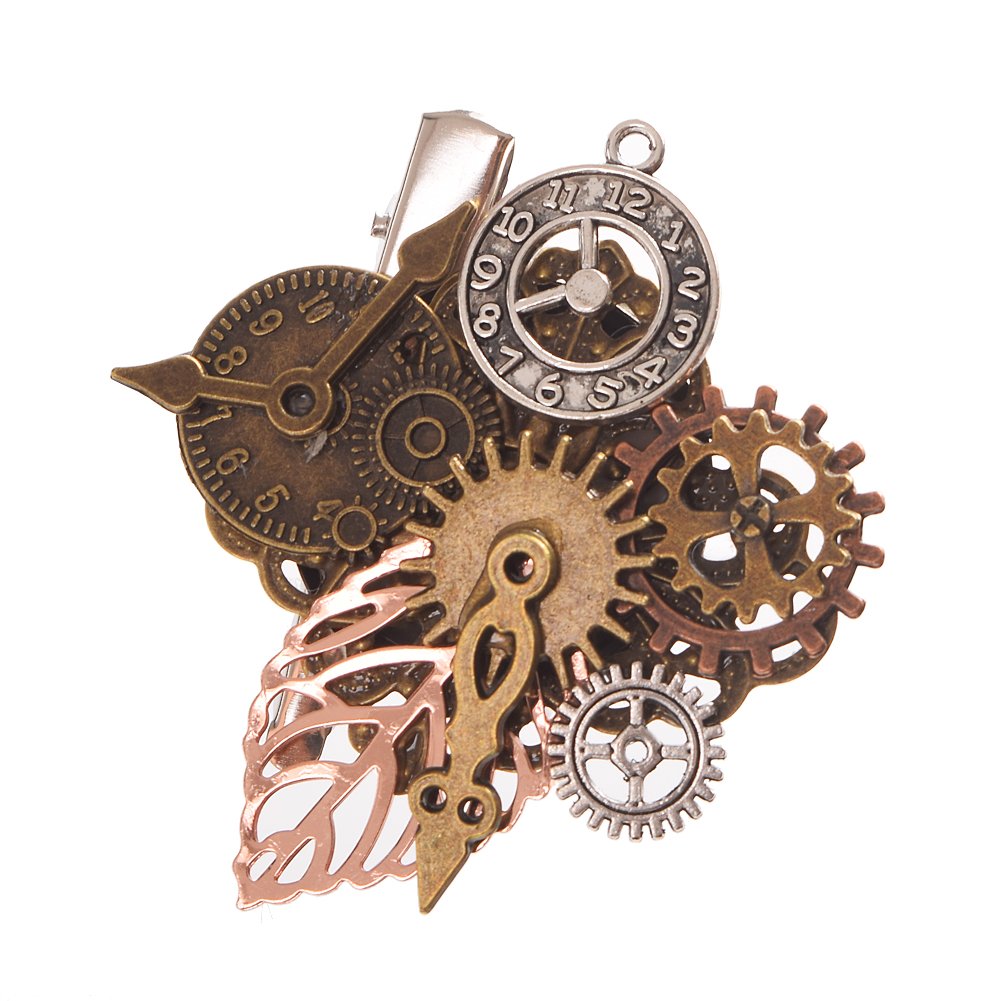 GRACEART Vintage Steampunk Gears Clock Brooch Pin, Women: One Size, Style-11 — image 1