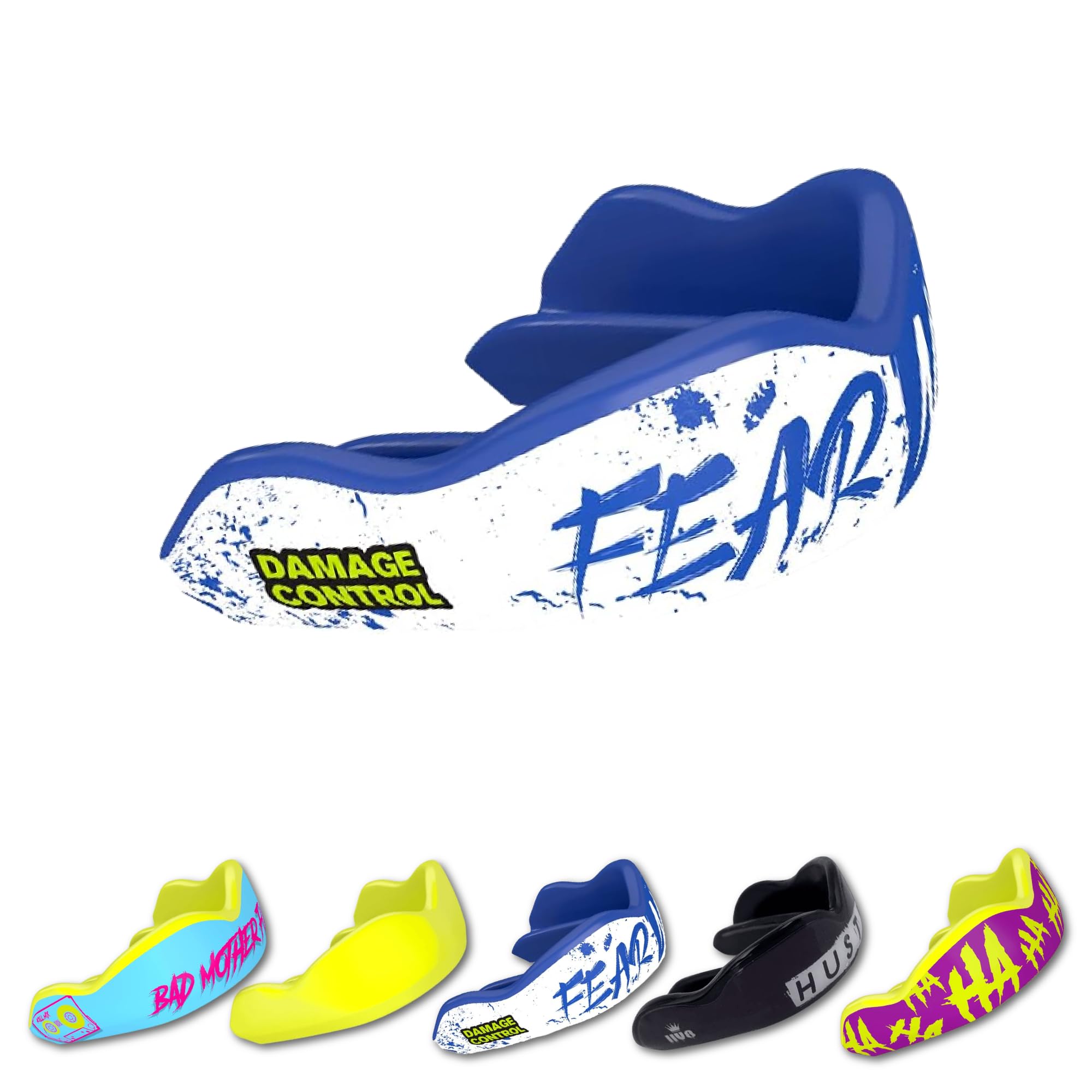 Photo 1 of DAMAGE CONTROL High-Impact Mouth Guard – Sports Mouthguard for Boxing, Football, Hockey, Lacrosse & Basketball, Protects Teeth & Jaw, Protective Mouthpiece for Adults & Youth (Adult, Fear None)