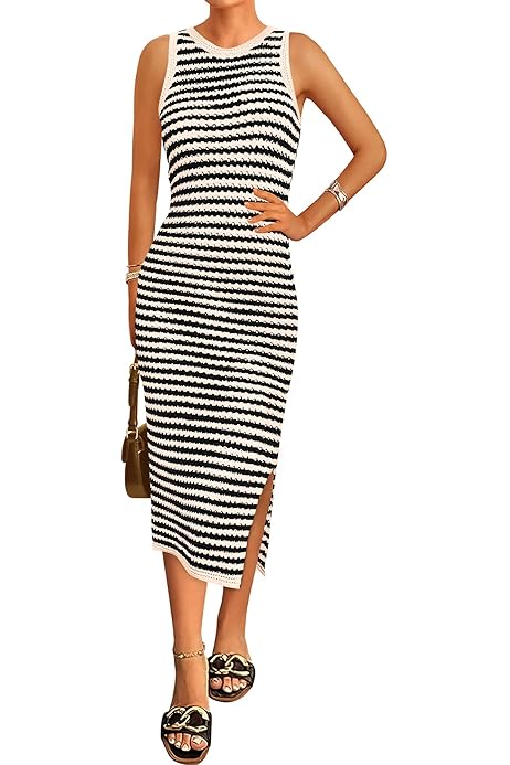 Amazon Vestidos De Rayas Elegantes Amazon Vestidos Vestido Maxi