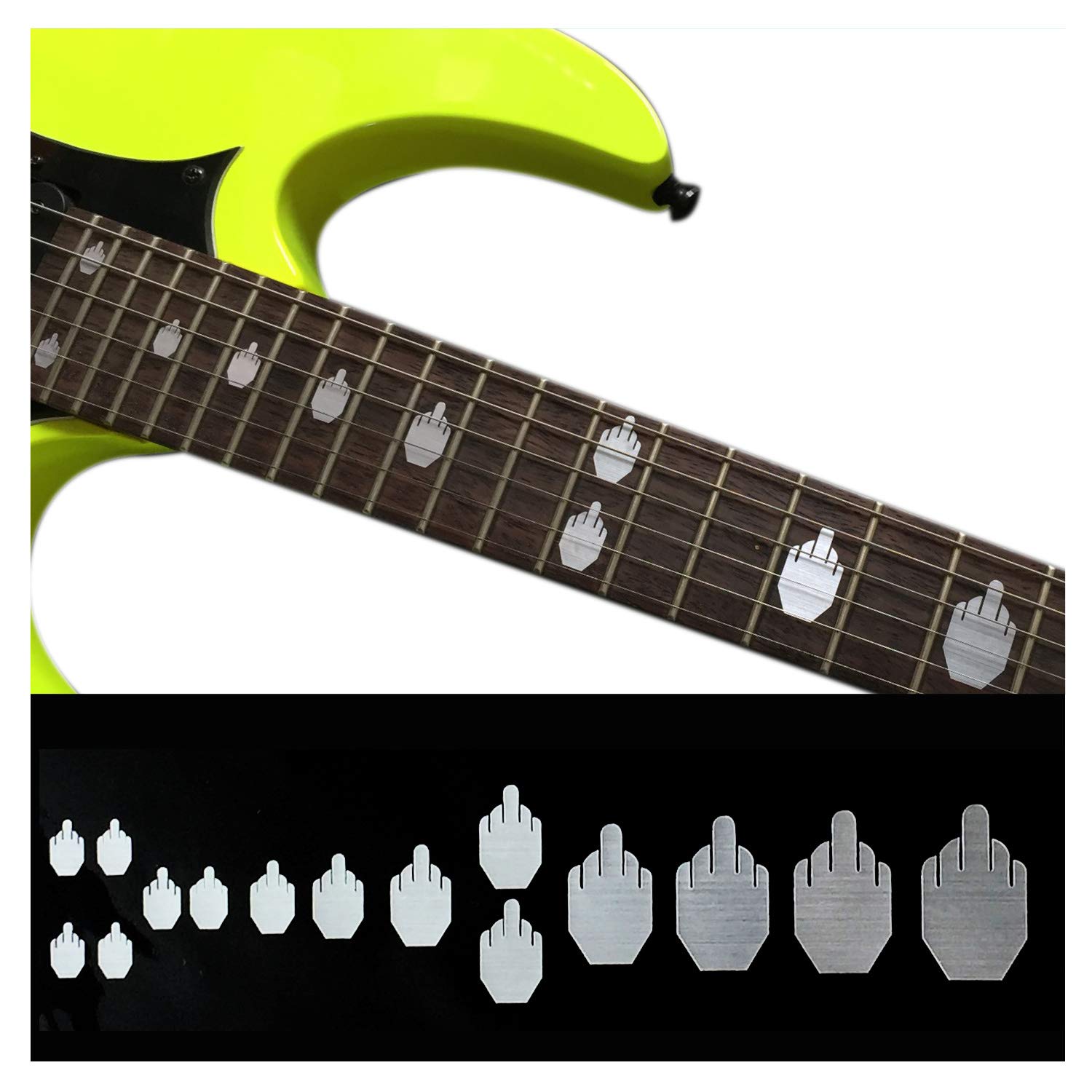 Inlaystickers Sticker Fret Markers for Guitars & Bass - James Hetfield (Metallica) Middle Fingers
