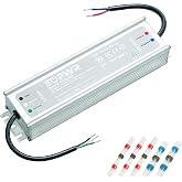 EOPWR LED Driver 100W Waterproof IP67 Power Supply AC120-277V to 12V DC Low Voltage Transformer Adapter Constant Voltage for LED Strip UL CE TAA (12V 100W)