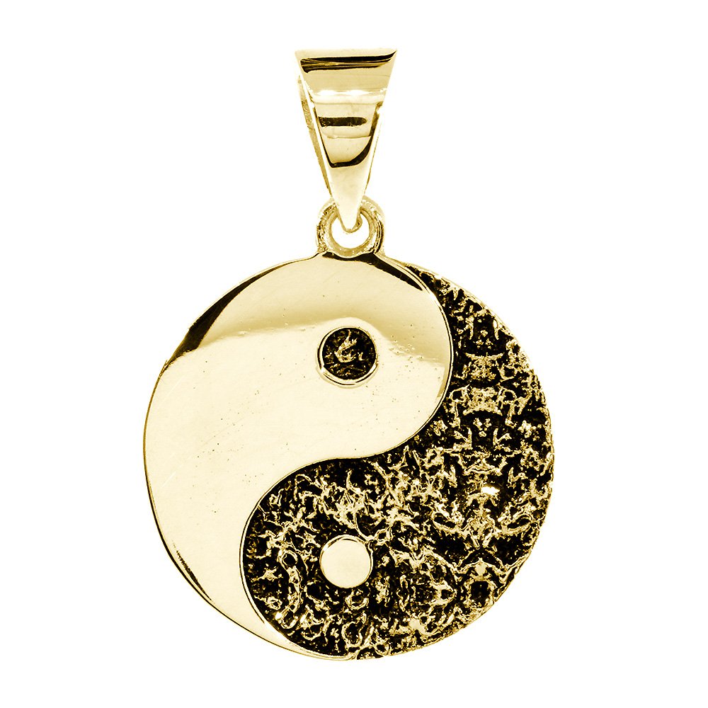SZIRO Large Yin Yang Medallion Charm Pendant with Black, TwoSided, Reversible, 1