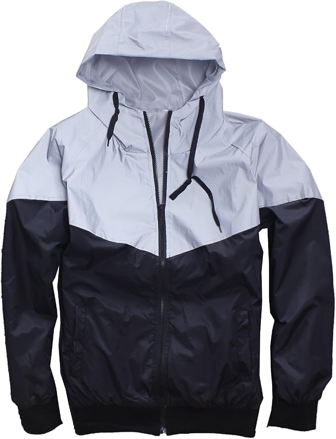 Men's Outerwear 3M Reflective Running Jacket (Asian 2XL=US L, Gray