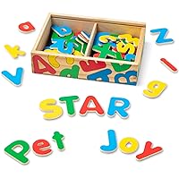 Melissa & Doug 52 Wooden Alphabet Magnets in a Box - Uppercase and Lowercase Letters - FSC CertifiedABC Learning Toys, Chunky