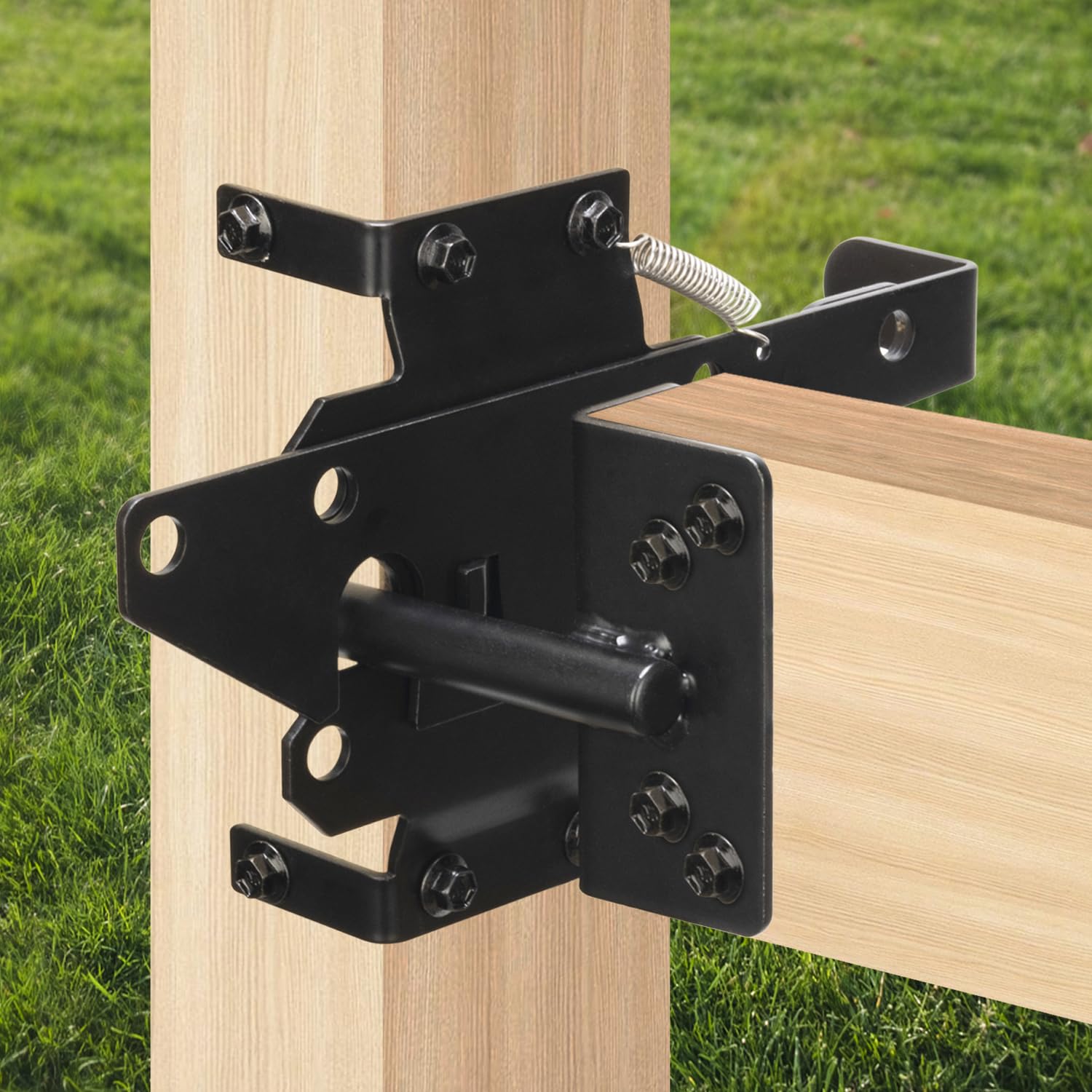 Photo 1 of *MISSING PARTS*
BOODVON Self Locking Gate Latch for Wooden Fence, Heavy Duty Post Mount Automatic Gate Lock Gravity Door Latch Hardware for Secure Pool/Yard/Garden, Steel, Black Finish