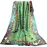 ANDANTINO 100% Silk Scarf 43" Large Square Lightweight Headscarf& Shawl–Women Hair Wraps-With Gift Packed