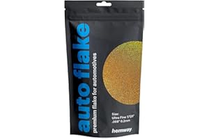 Hemway Auto Metal Flake Premium Glitter Paint Additive for Cars, Bikes, Automotives, Spray Painting, Epoxy Resin & DIY 100g / 3.5oz - Ultrafine (1/128" 0.008" 0.2mm) - Gold Holographic