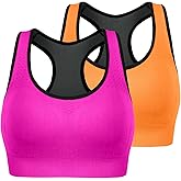 TOBWIZU Sports Bras for Women, Medium Support Yoga Gym Activewear Bras with Pocket