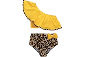 AMMENGBEI Toddler Girls Swimsuit Two Piece Bathing Suits Infant Baby Bikini Swimwear Tankini Set for Kids 1-4 Years