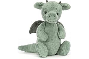 Jellycat Bashful Dragon Stuffed Animal, Medium 12 inches - Mythical Plush Toy - Classic Children's Gift